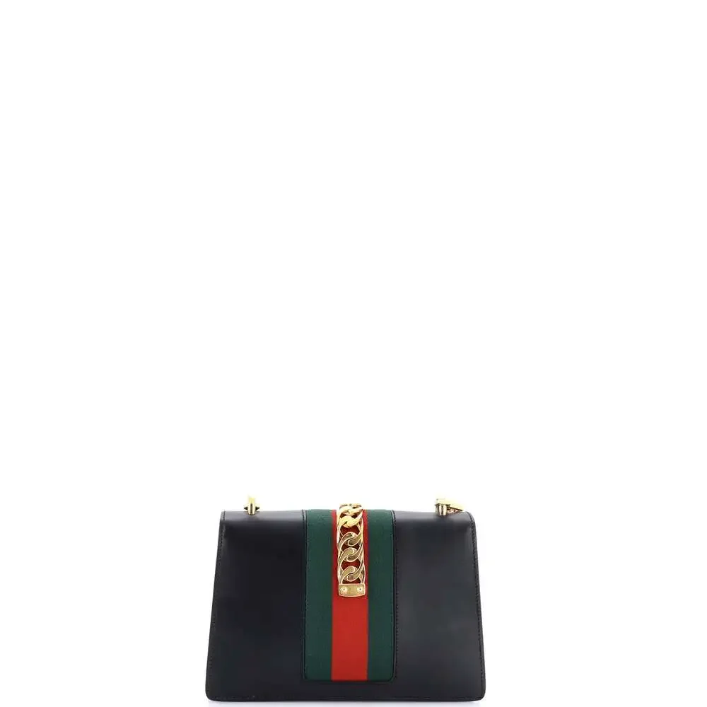 Gucci Sylvie Shoulder Bag Leather Small #248476G11B - Picture 3 of 8